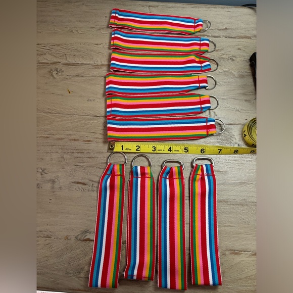 10 Canvas Ribbon Wrist Key Fobs - HANDMADE - Picture 2 of 6